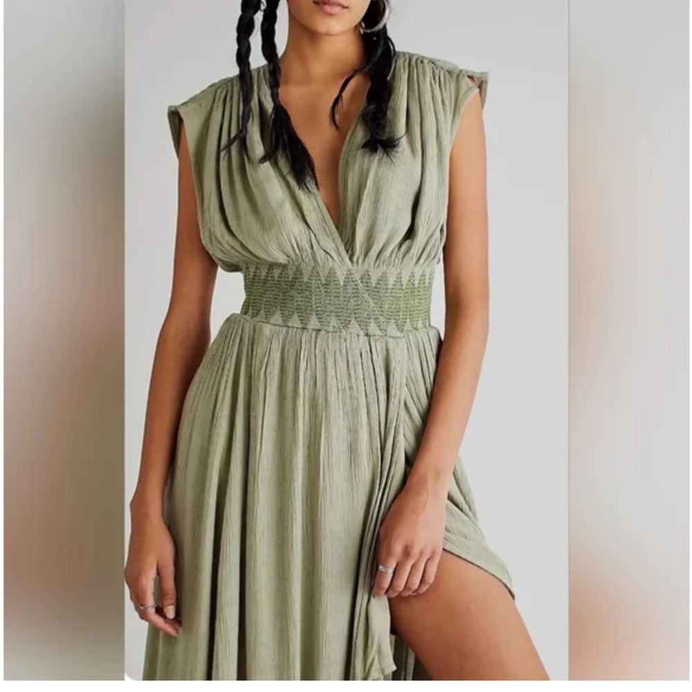 Free People Devon Maxi Dress in Seagrass, Sz S - Picture 2 of 16
